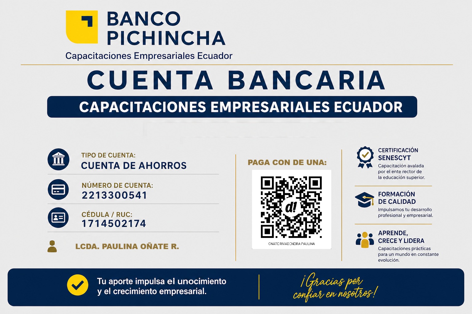 Datos bancarios oficiales de CEE