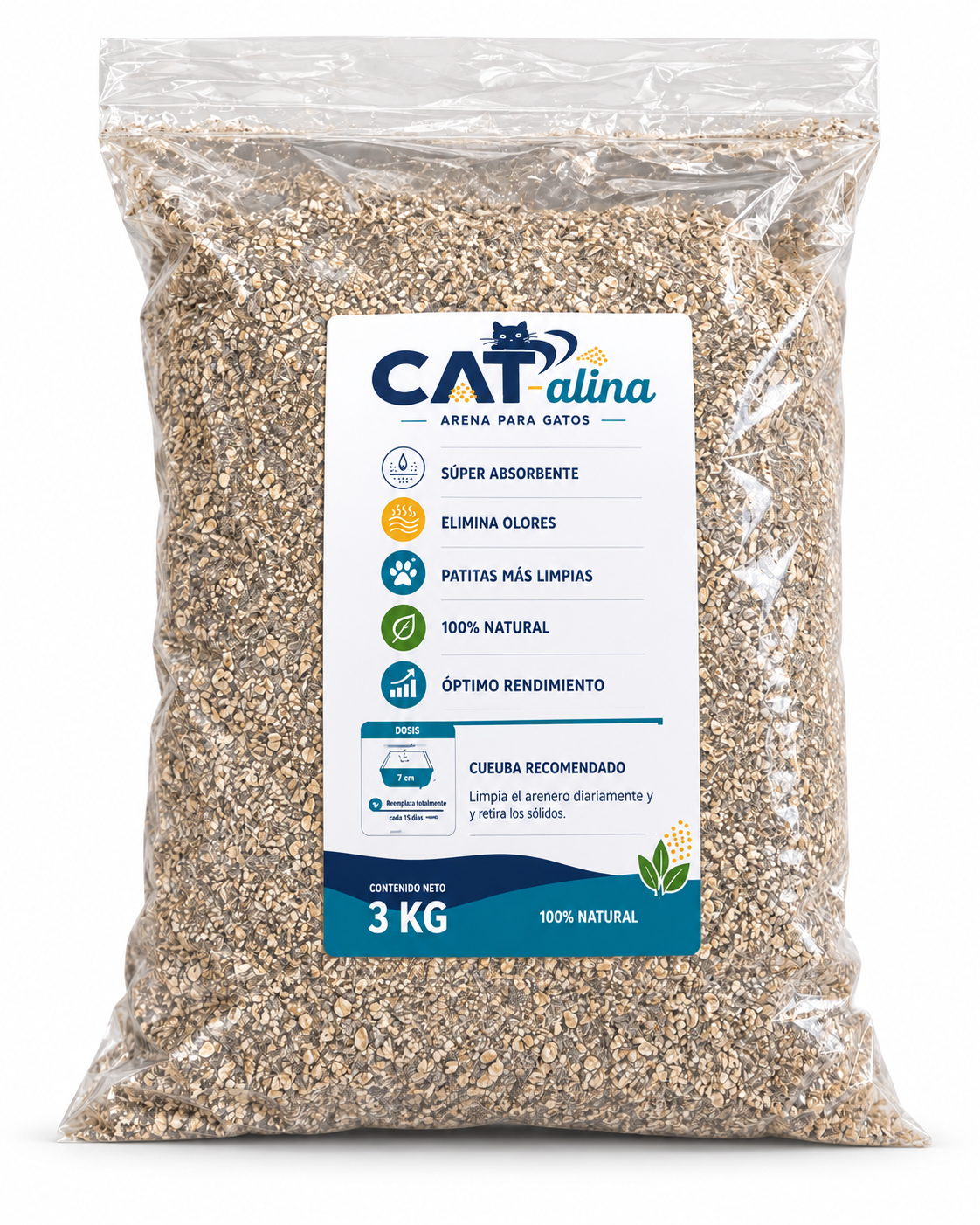 Bolsa de CAT-alina, arena para gatos, 3 kg