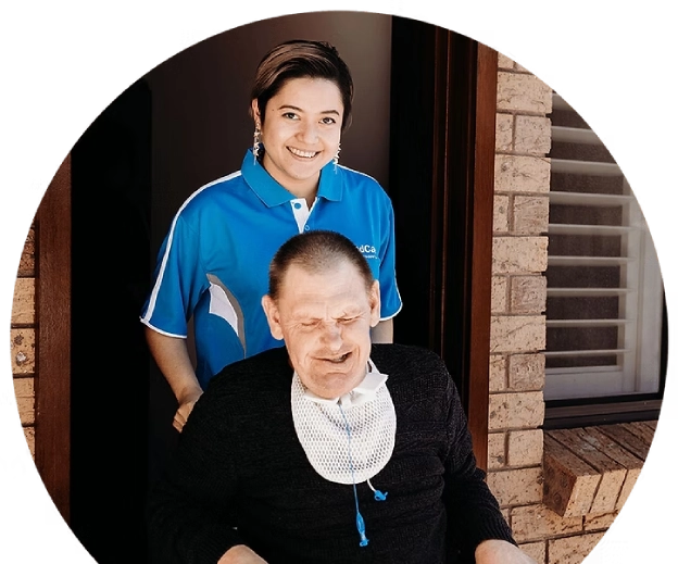Caregiver with client