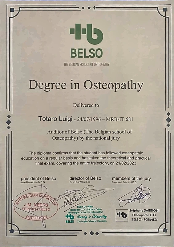 Attestato Luigi Totaro
