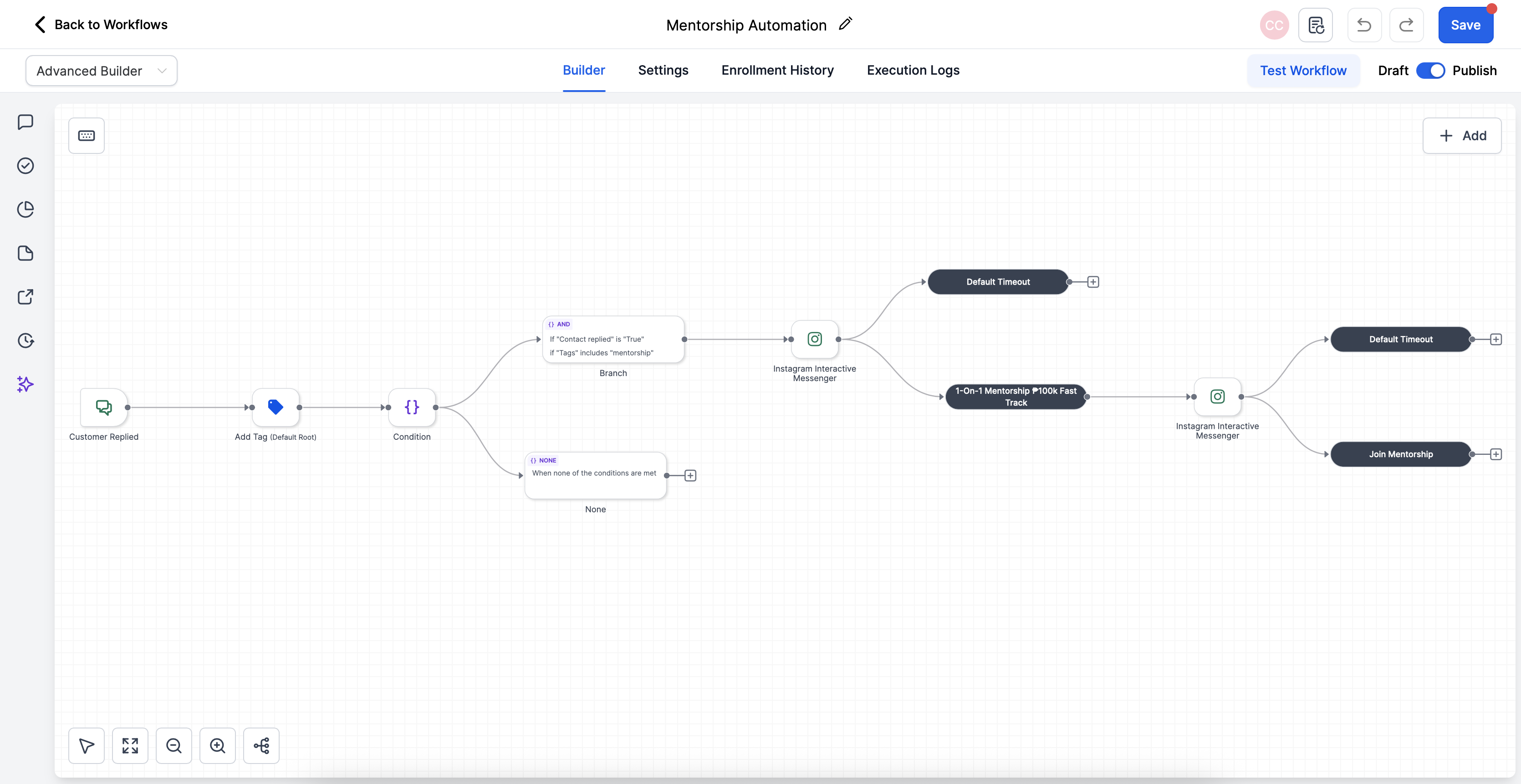 Instagram message automation