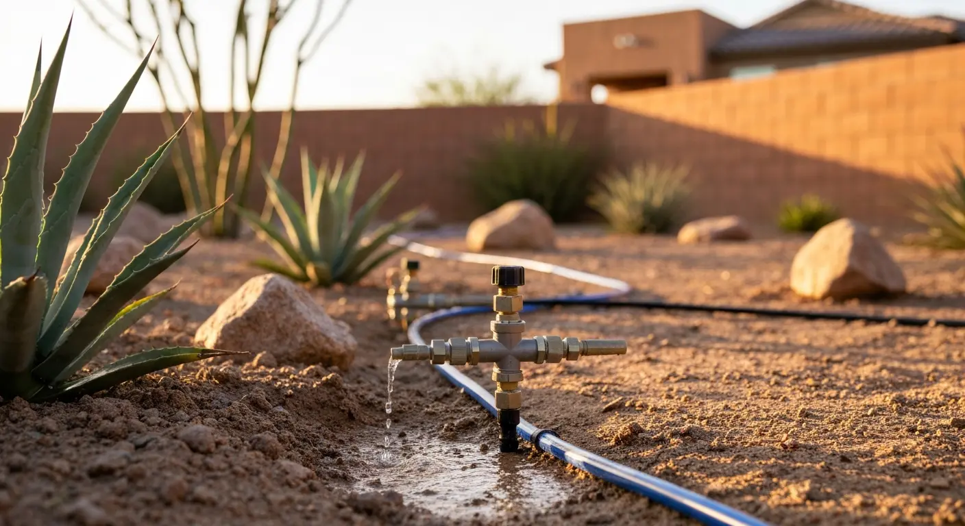 Drip irrigation system for desert plants in Phoenix