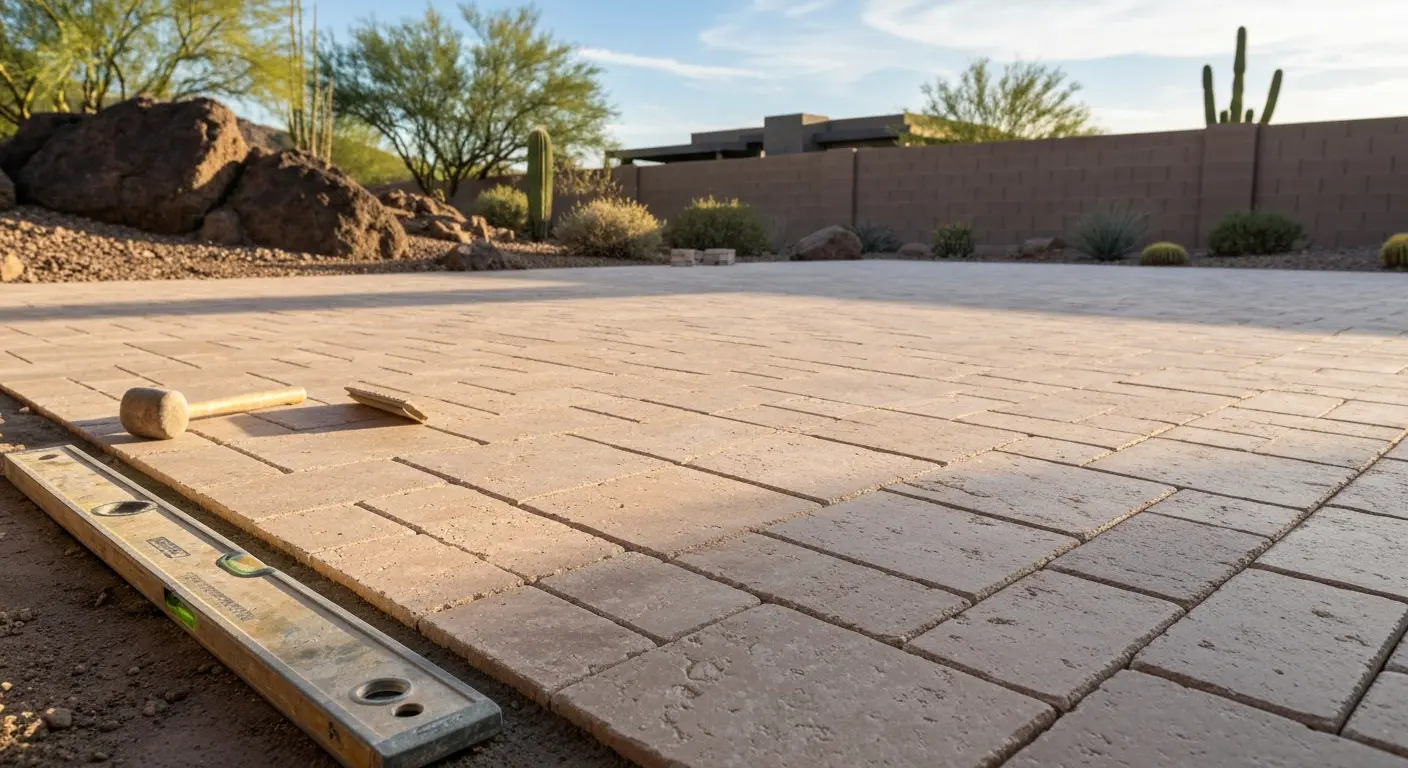 Paver patio installation