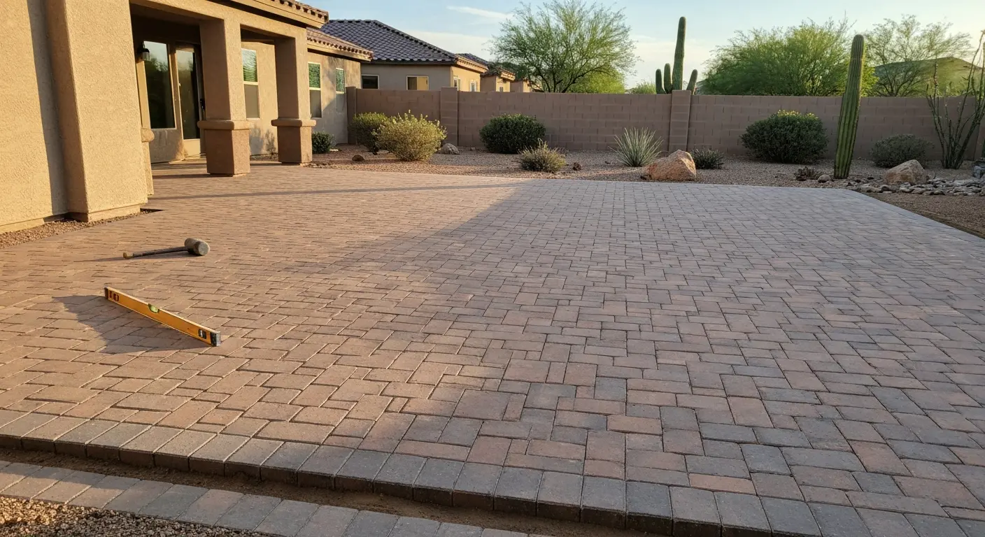 Paver patio installation