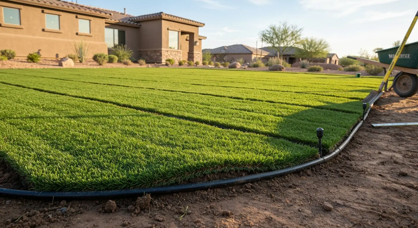 Sod installation in Peoria landscape