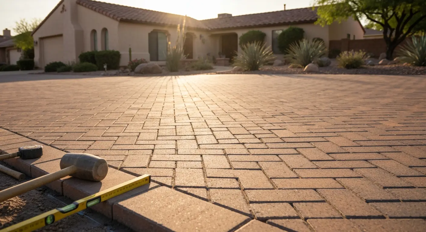 Paver driveway installation