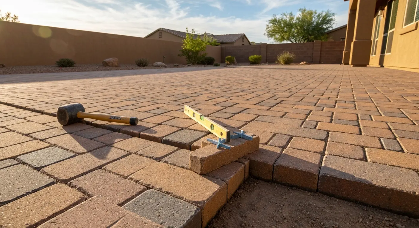 Paver patio installation
