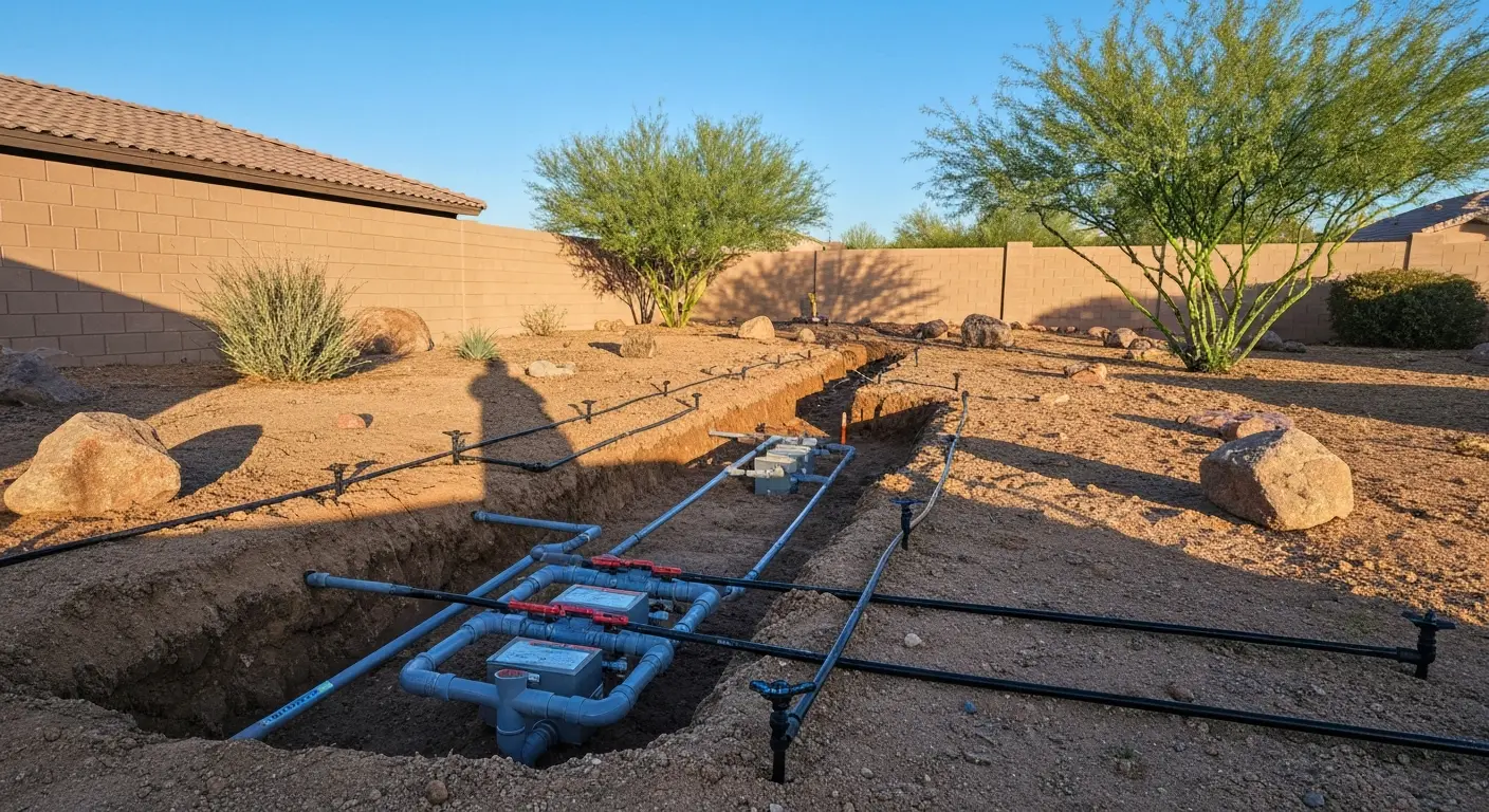 Sprinkler system installed in Phoenix yard