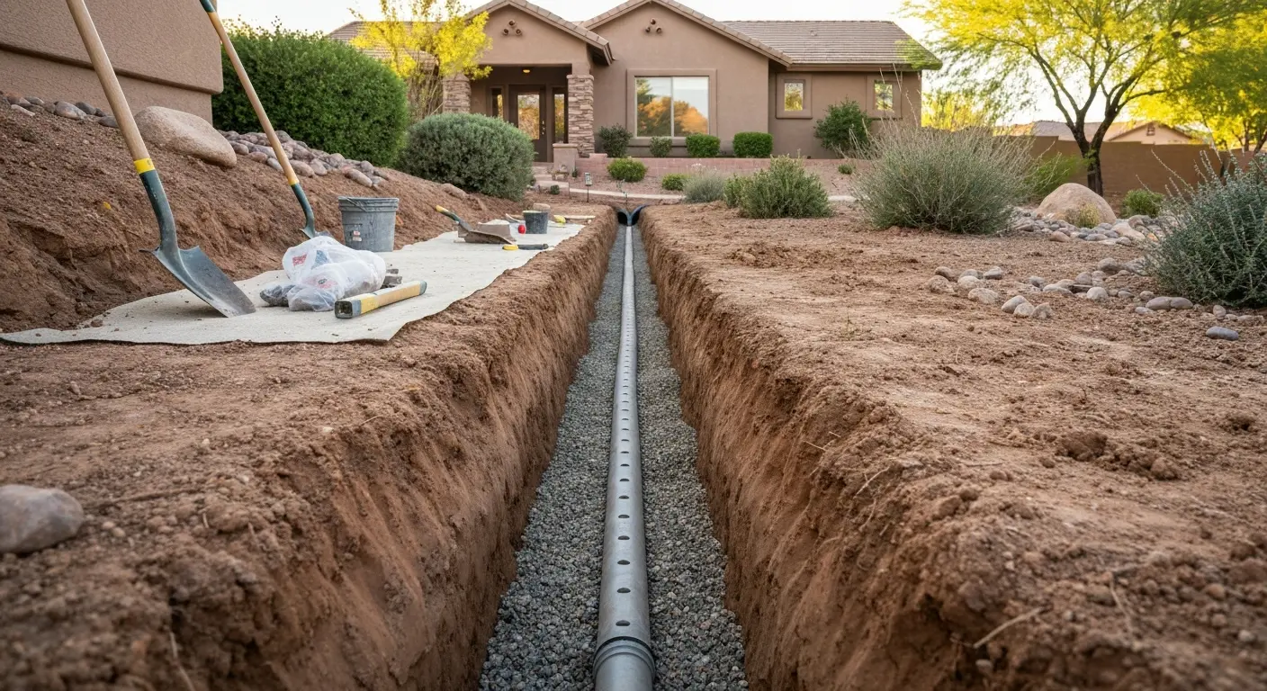 Yard drainage installation