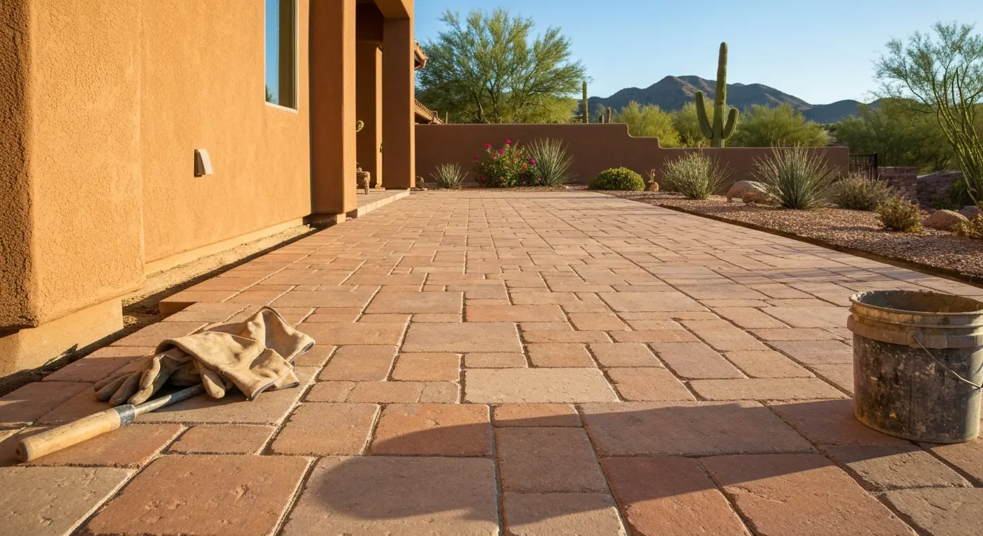 Hardscape patio installation