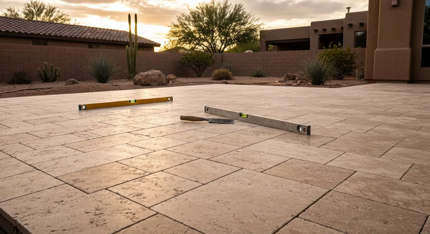 Hardscape patio installation