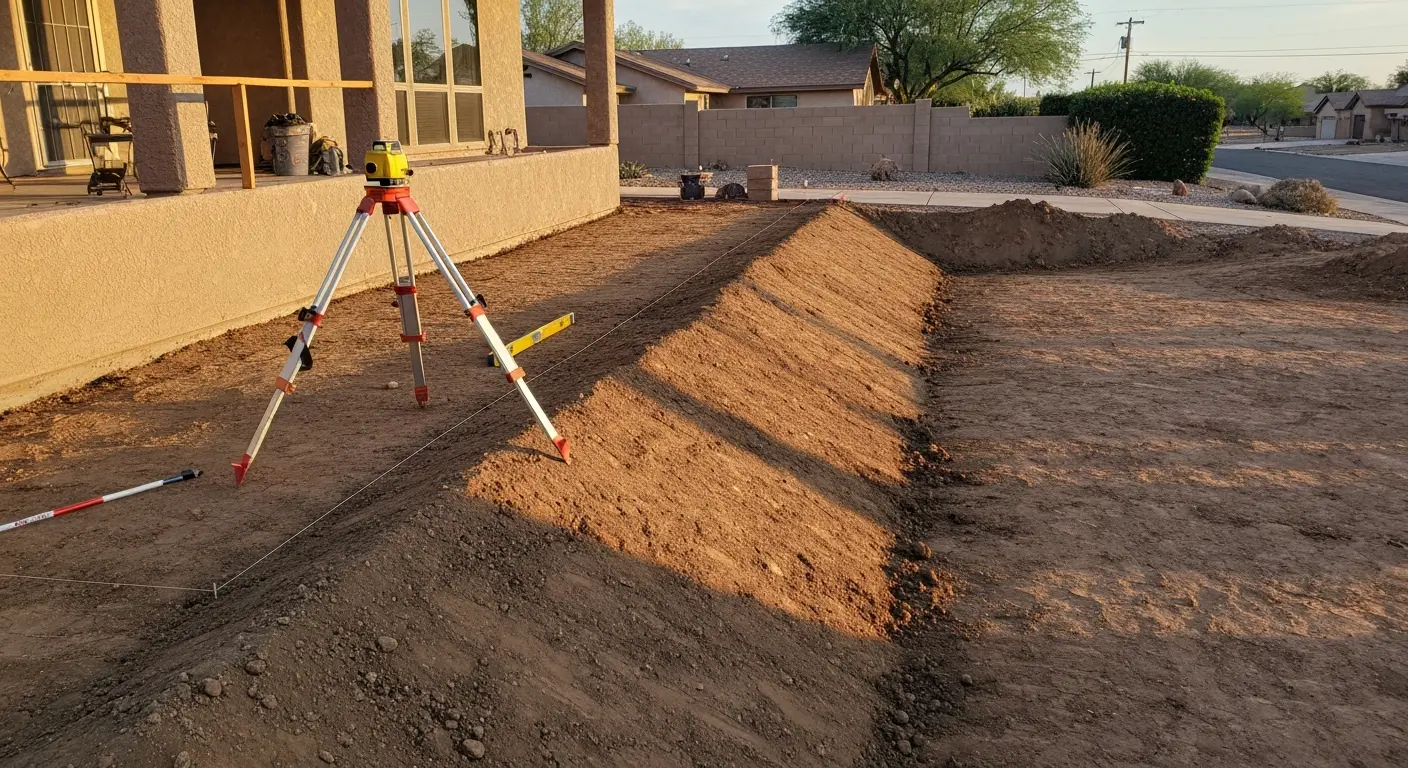 Property grading and slope correction