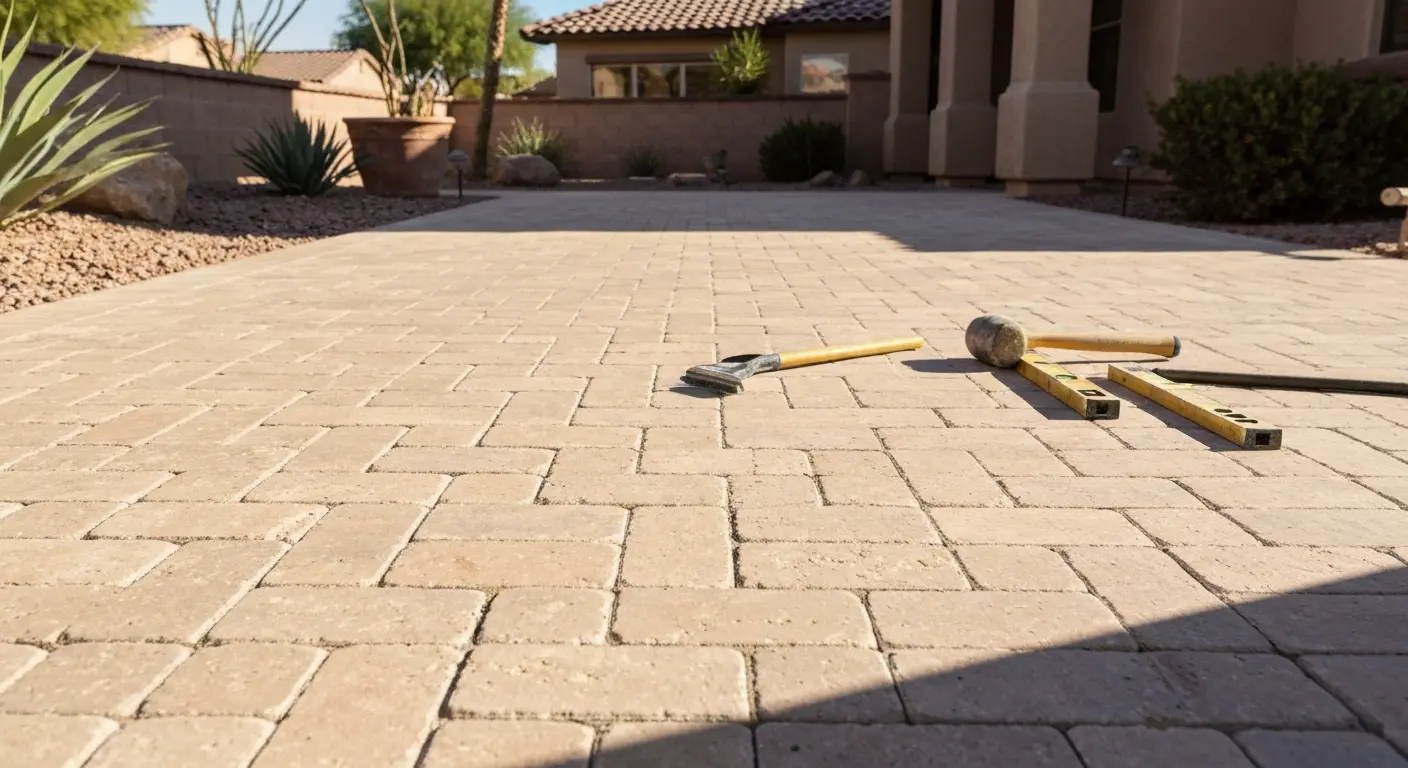 Hardscape paver installation