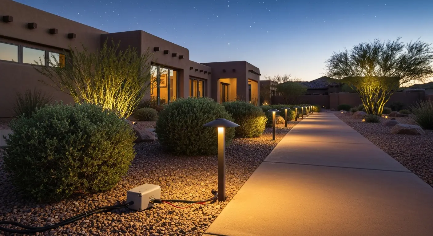 Landscape lighting installation