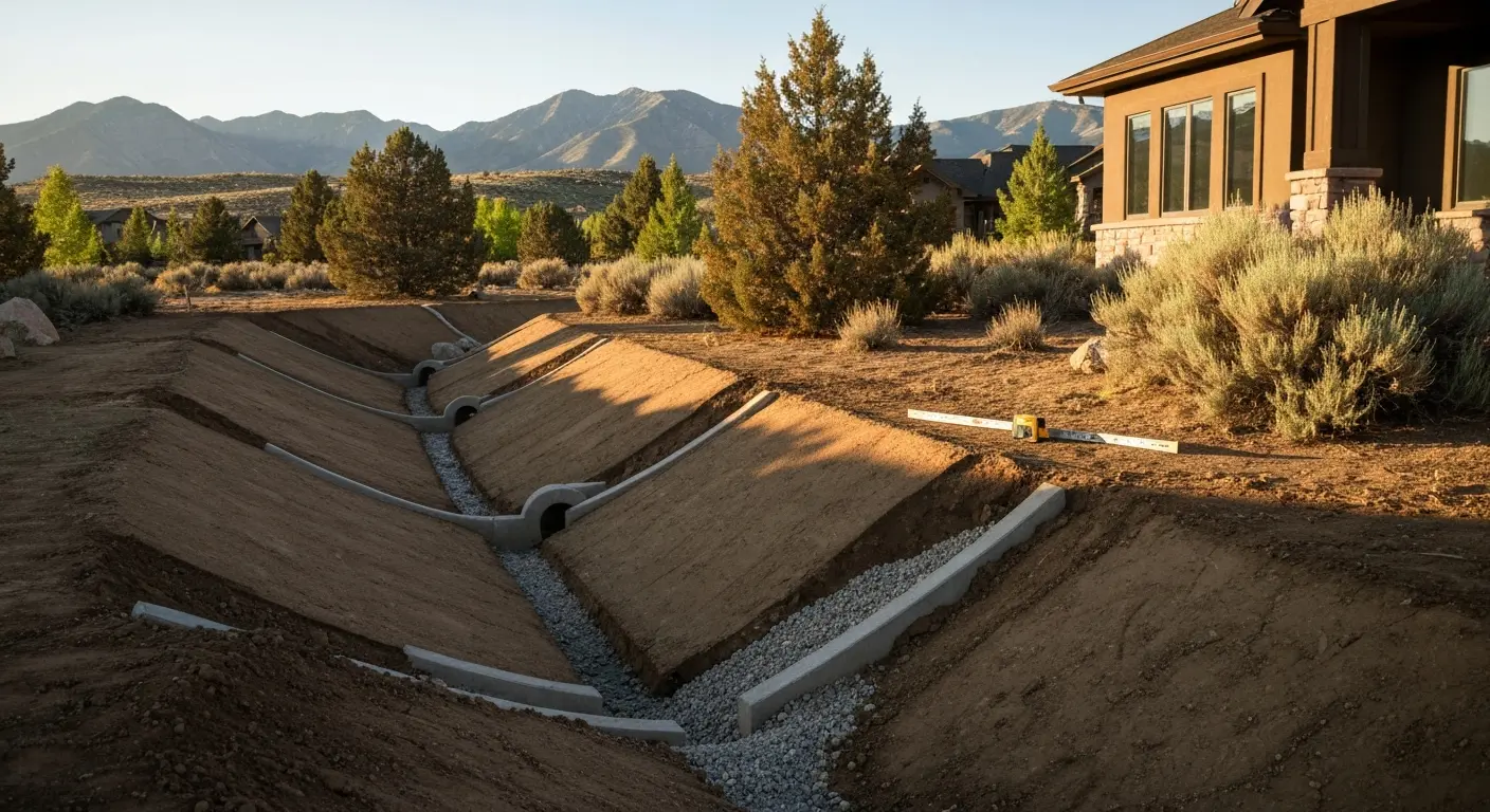 Landscape grading and drainage