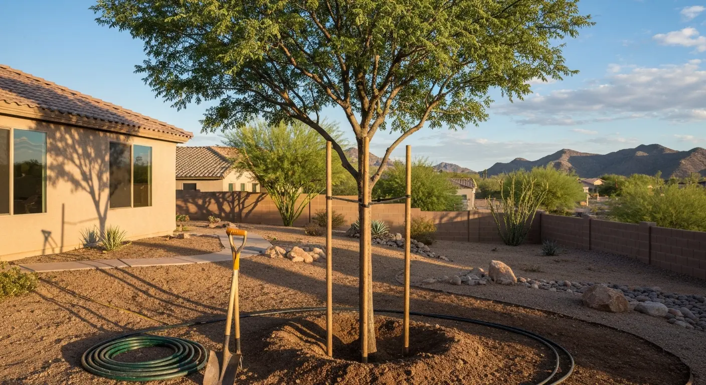 Desert plant and tree installation