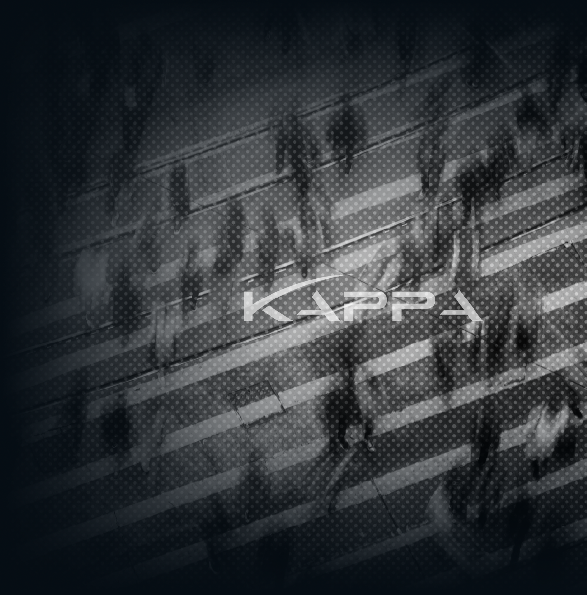 A crosswlk with people and the KAPPA logo