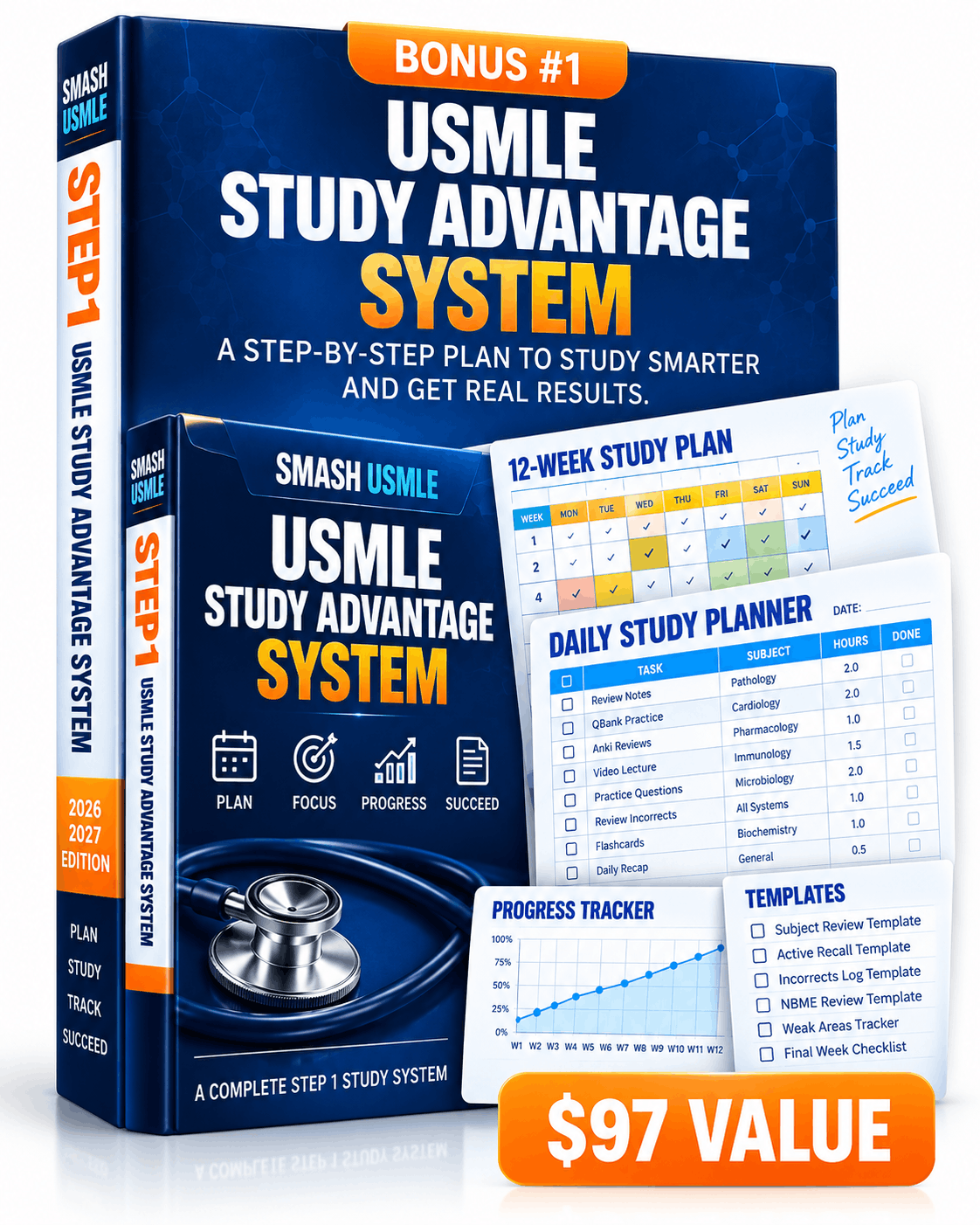 USMLE Study Advantage System digital bonus mockup