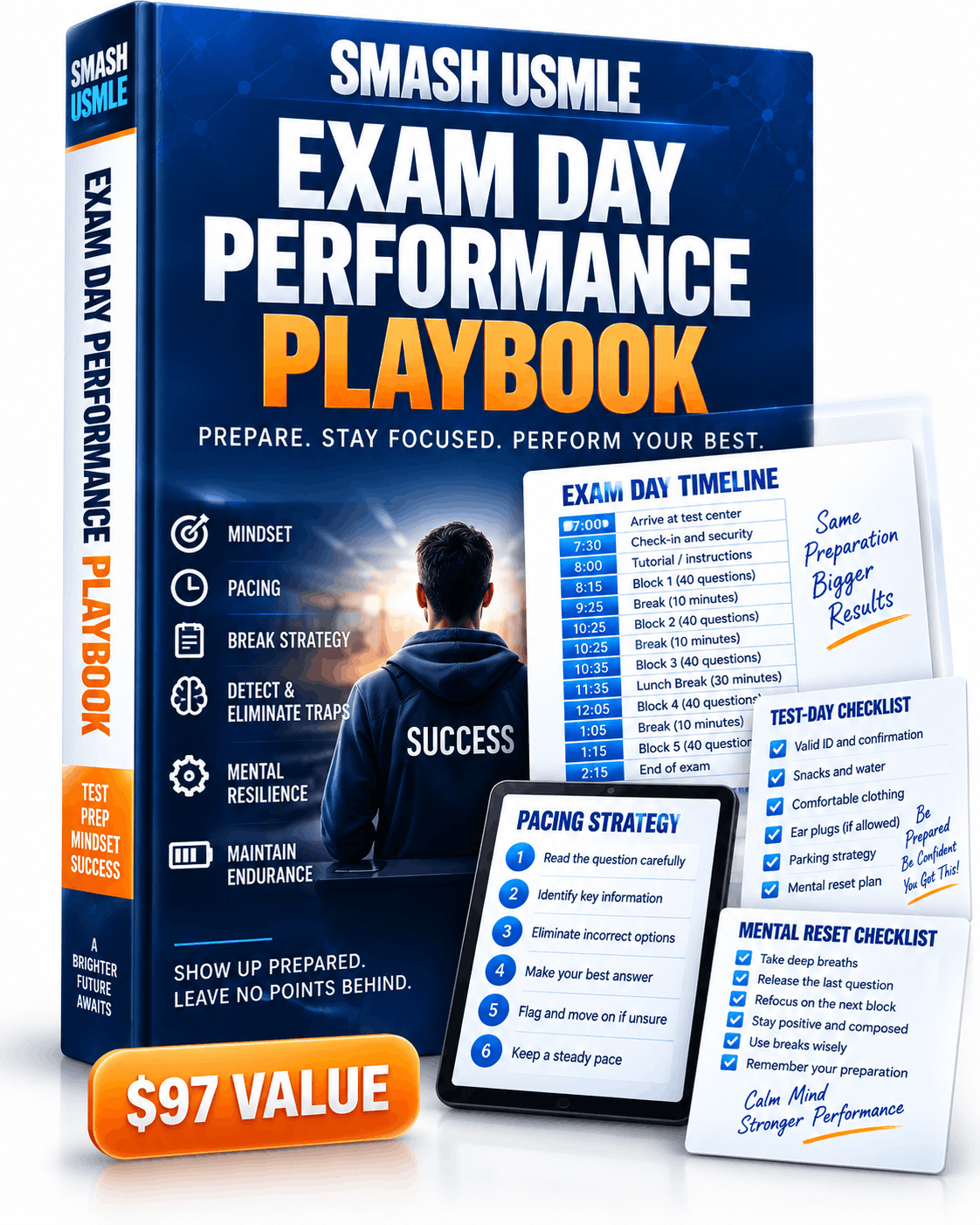 Exam Day Performance Playbook digital bonus mockup