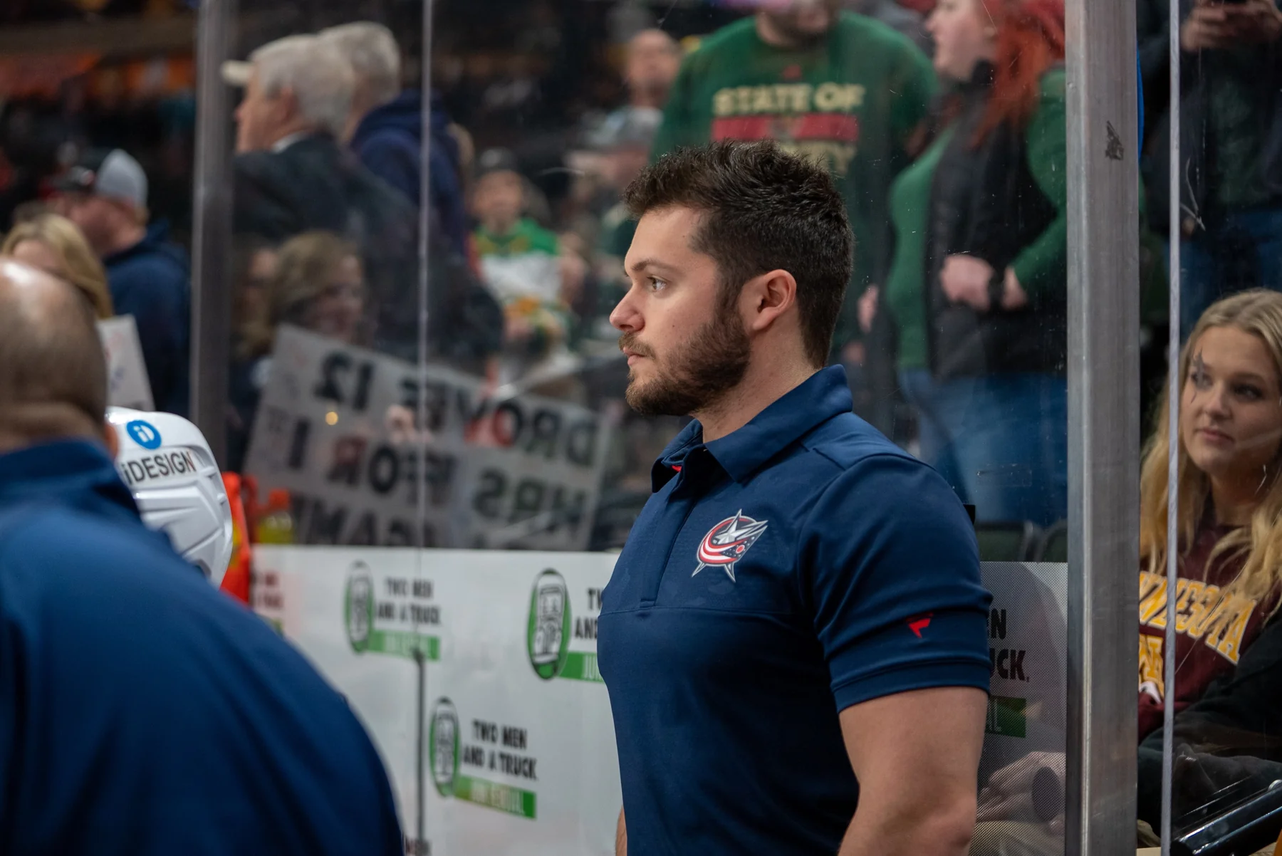 Nick Orioli working with the Columbus Blue Jackets