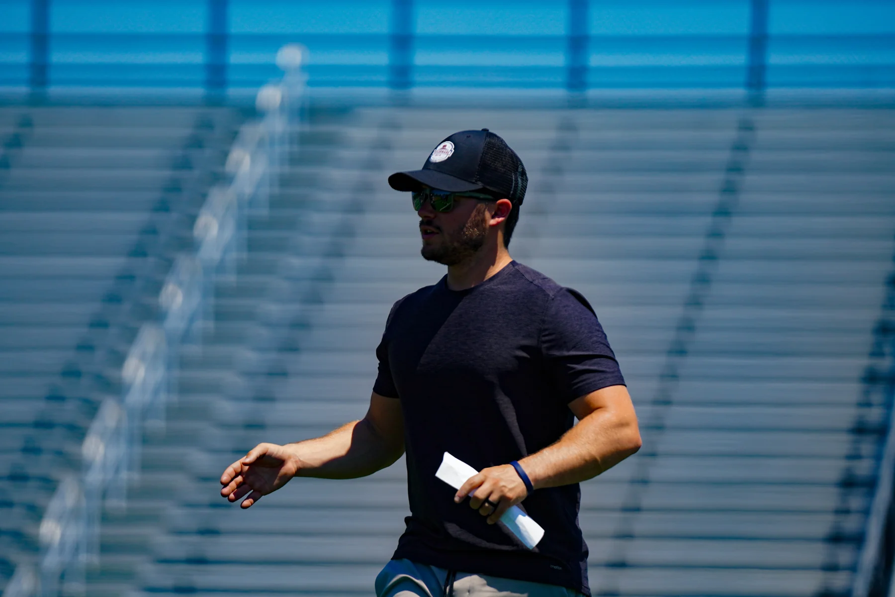 Nick Orioli coaching on the field