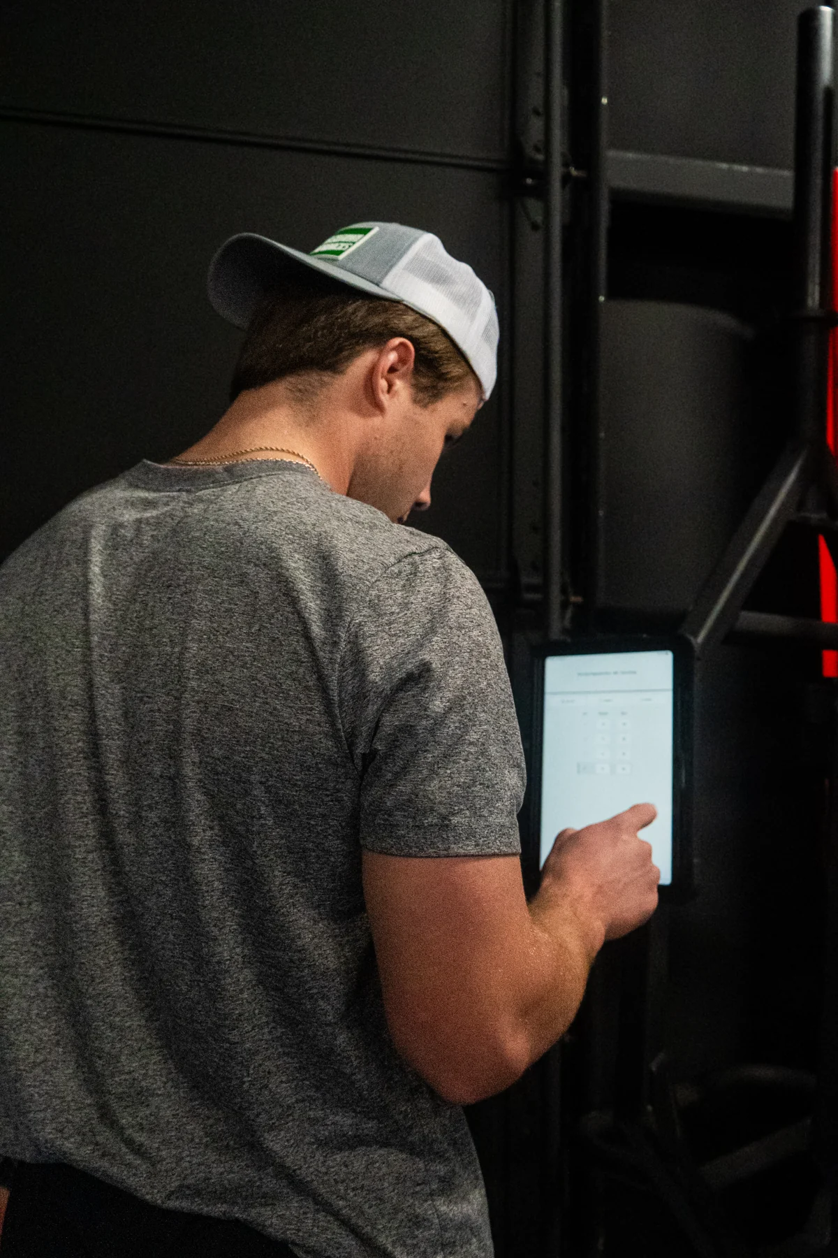 Nick reviewing a training program