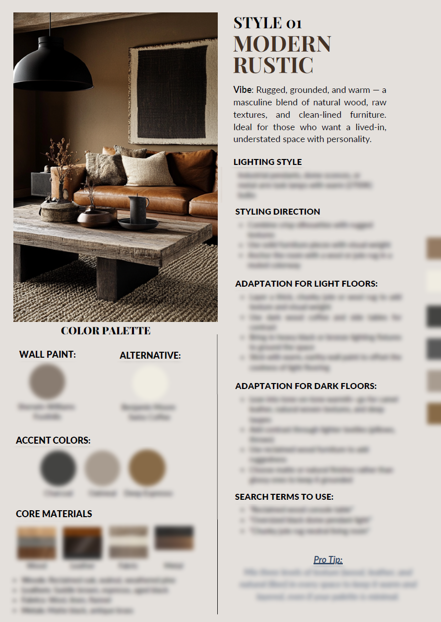 The Masculine Interior Style Guide - Style 1