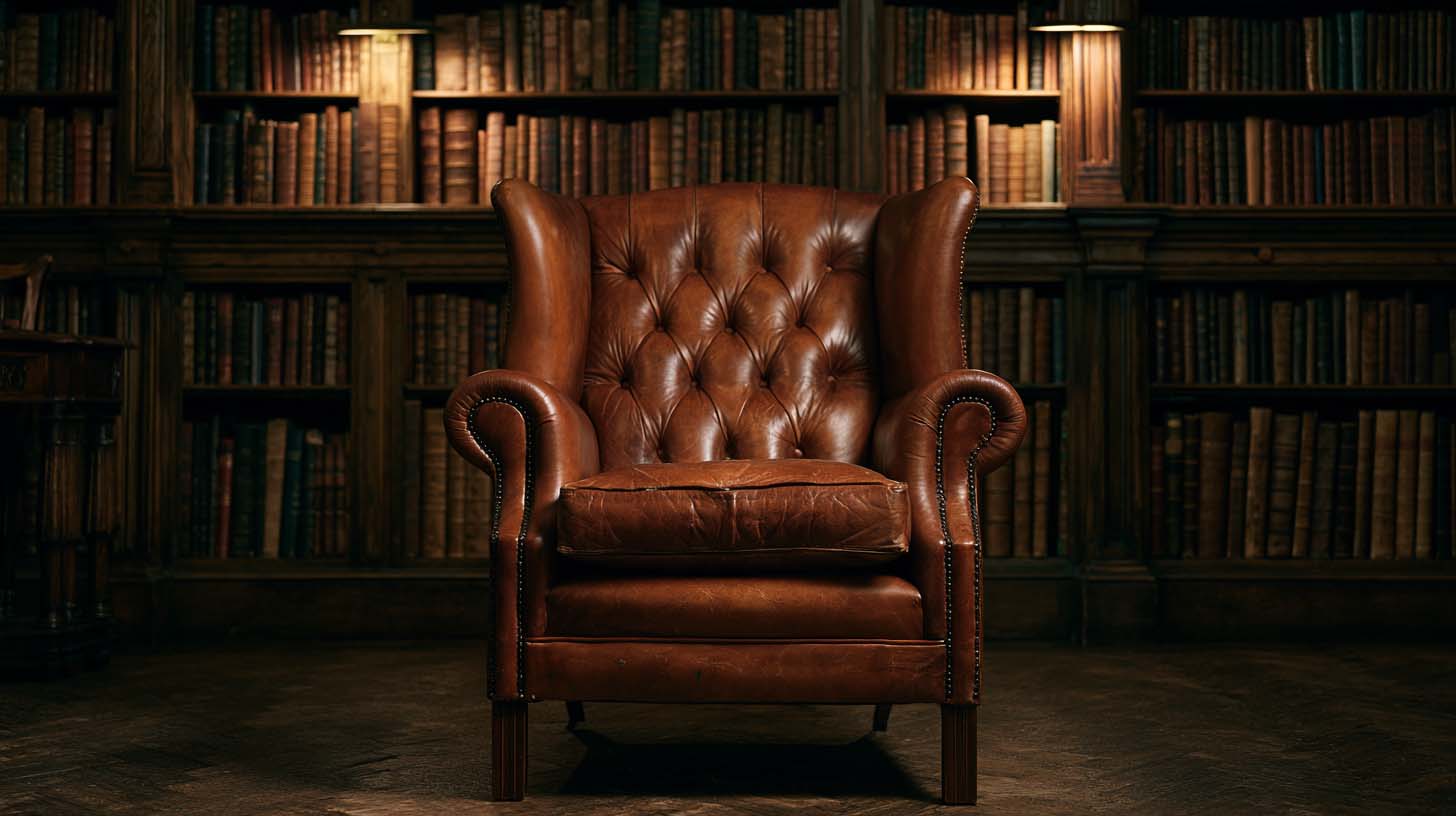 Full grain vs top grain leather shown on luxury leather furniture