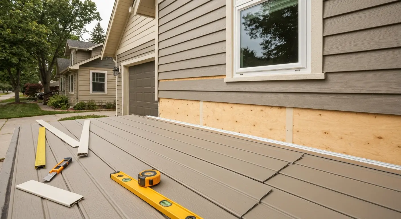 Siding installation exterior work