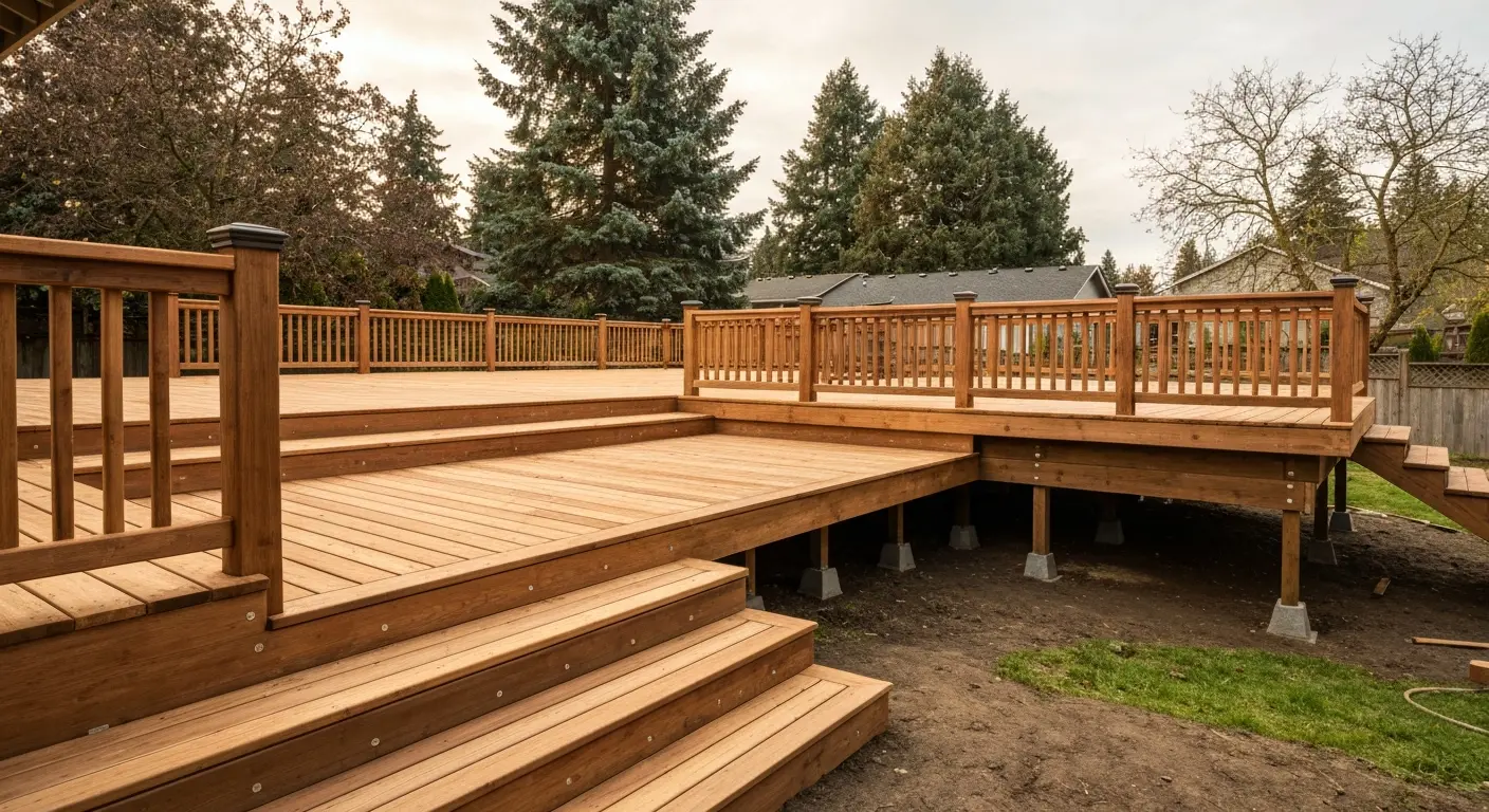 Elevated deck construction