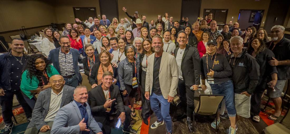 Rob Sperry with a large group of field leaders after a training event