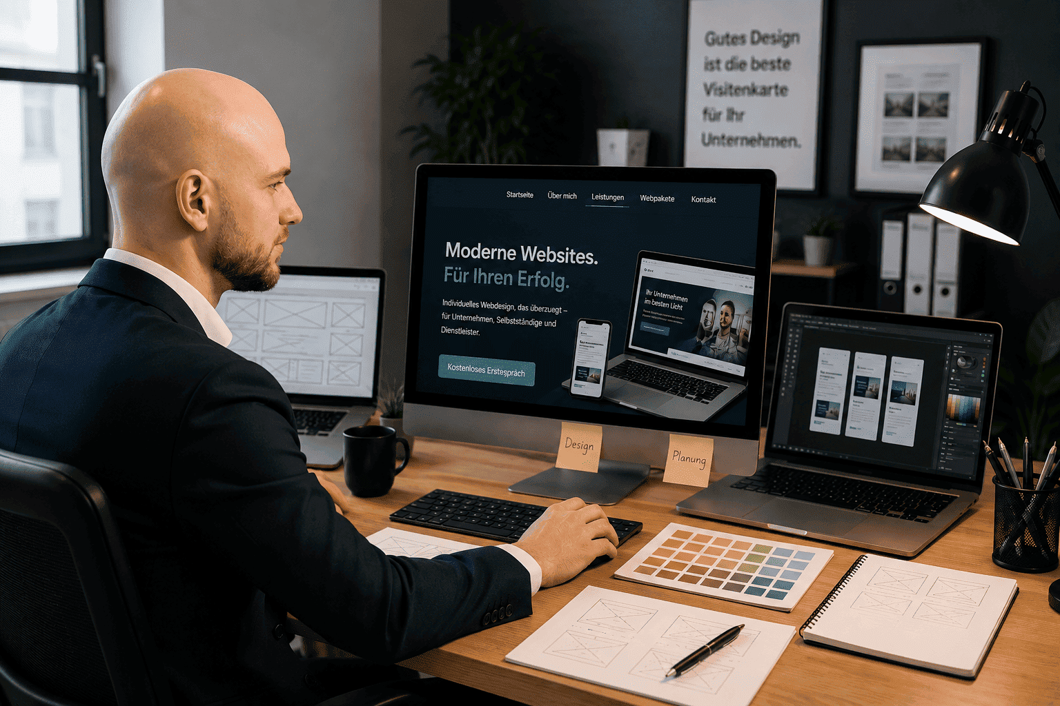 Michael Wulf bei der Entwicklung einer modernen und individuellen Unternehmenswebsite