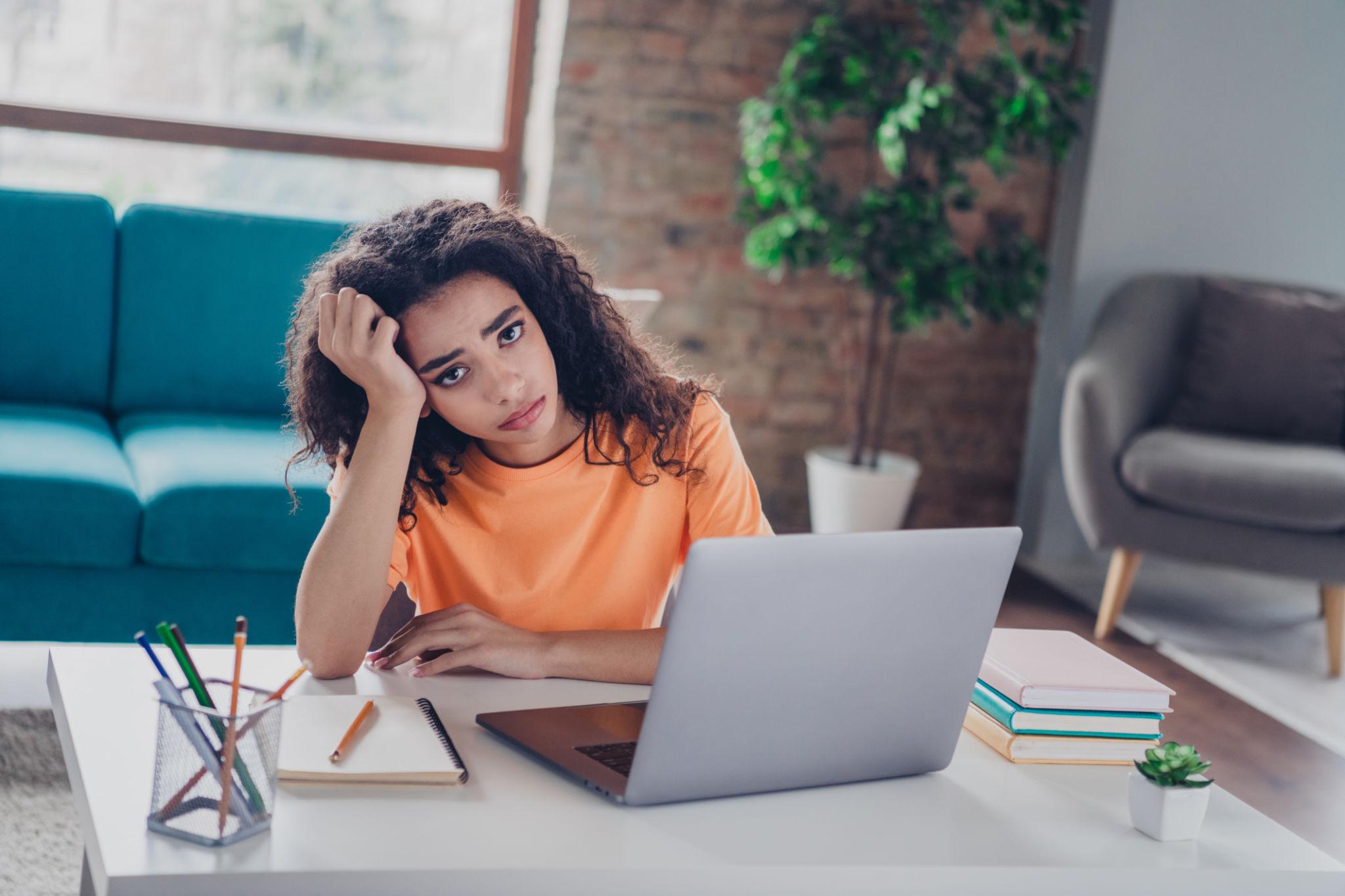 Student dealing with stress adjusting to college life