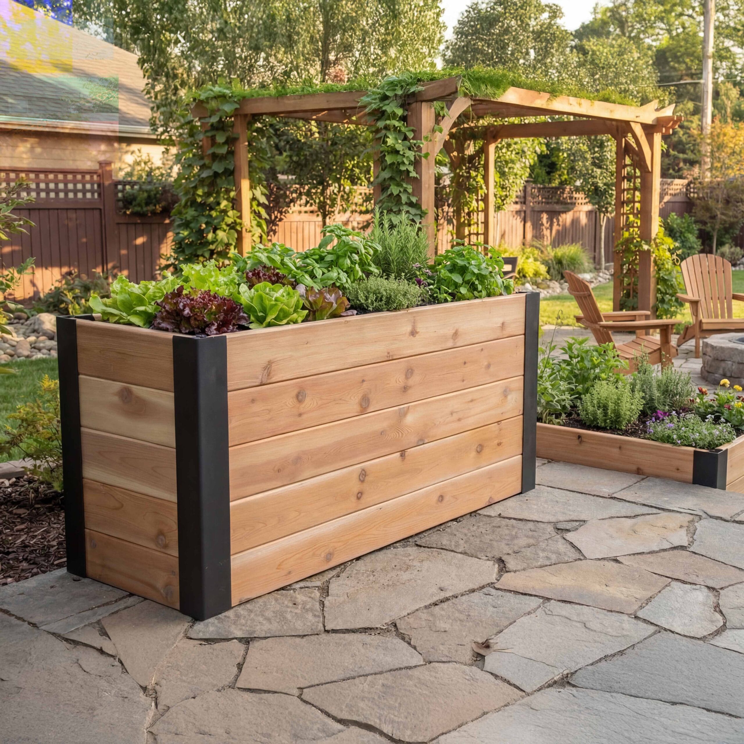 Urban Cedar 4x1.5 raised garden bed for patios