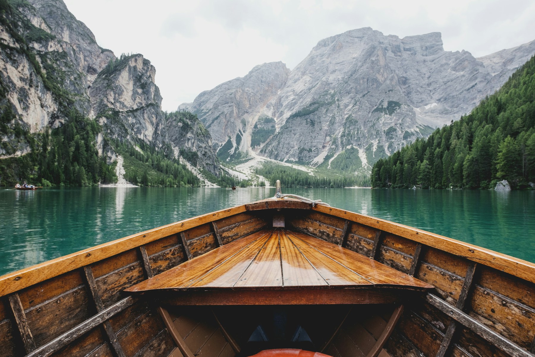 A lake framed by mountains