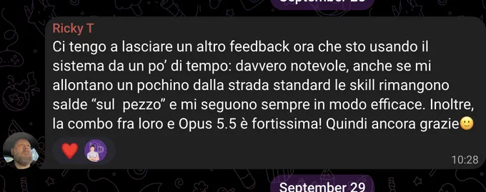 Messaggio di Ricky T: anche uscendo dalla strada standard, le skill restano salde e lo seguono in modo efficace.
