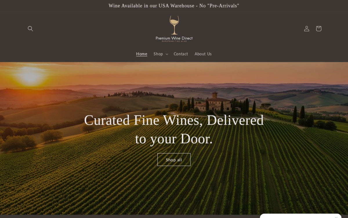 Premium Wine Direct website preview