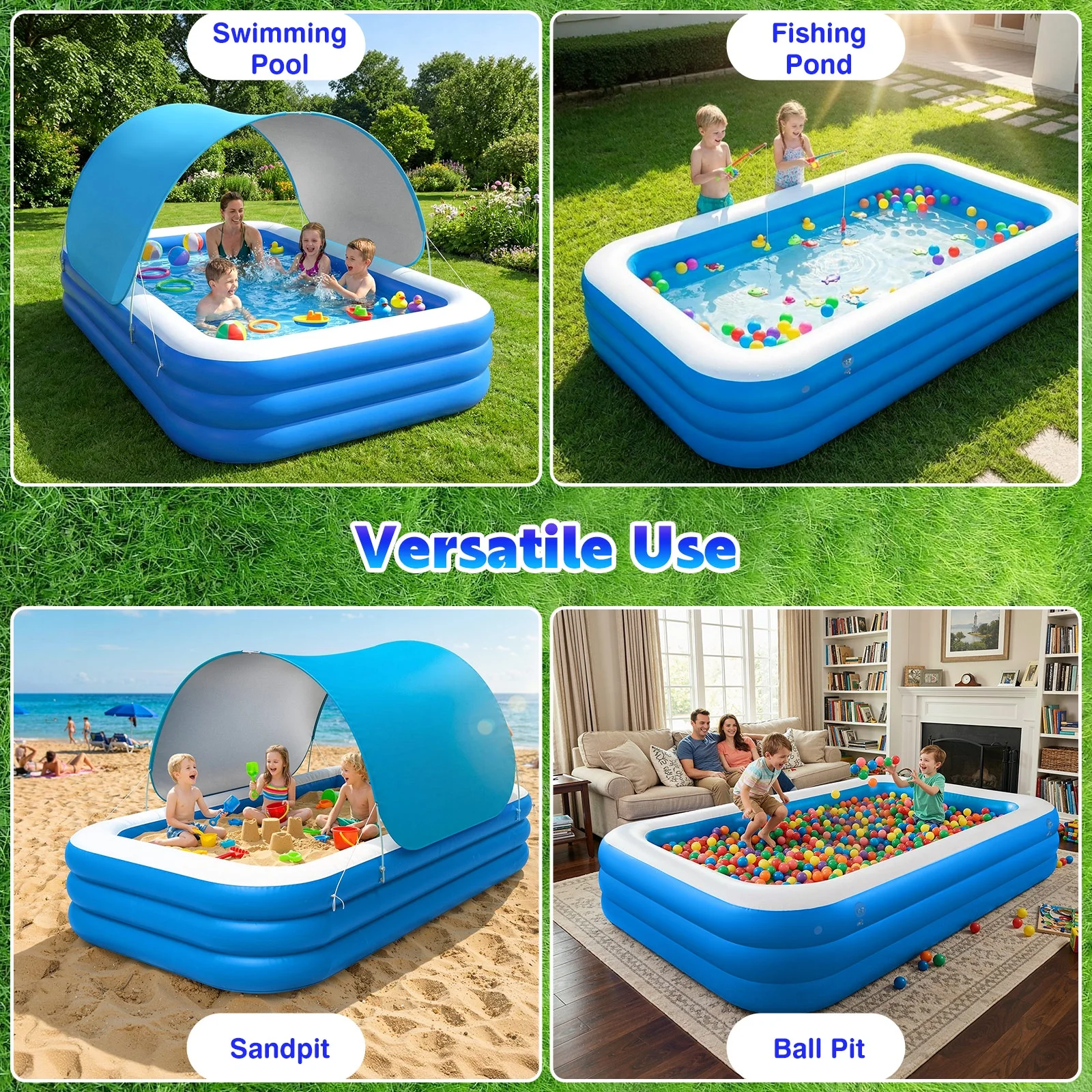 Inflatable Pool With Built-In Shade