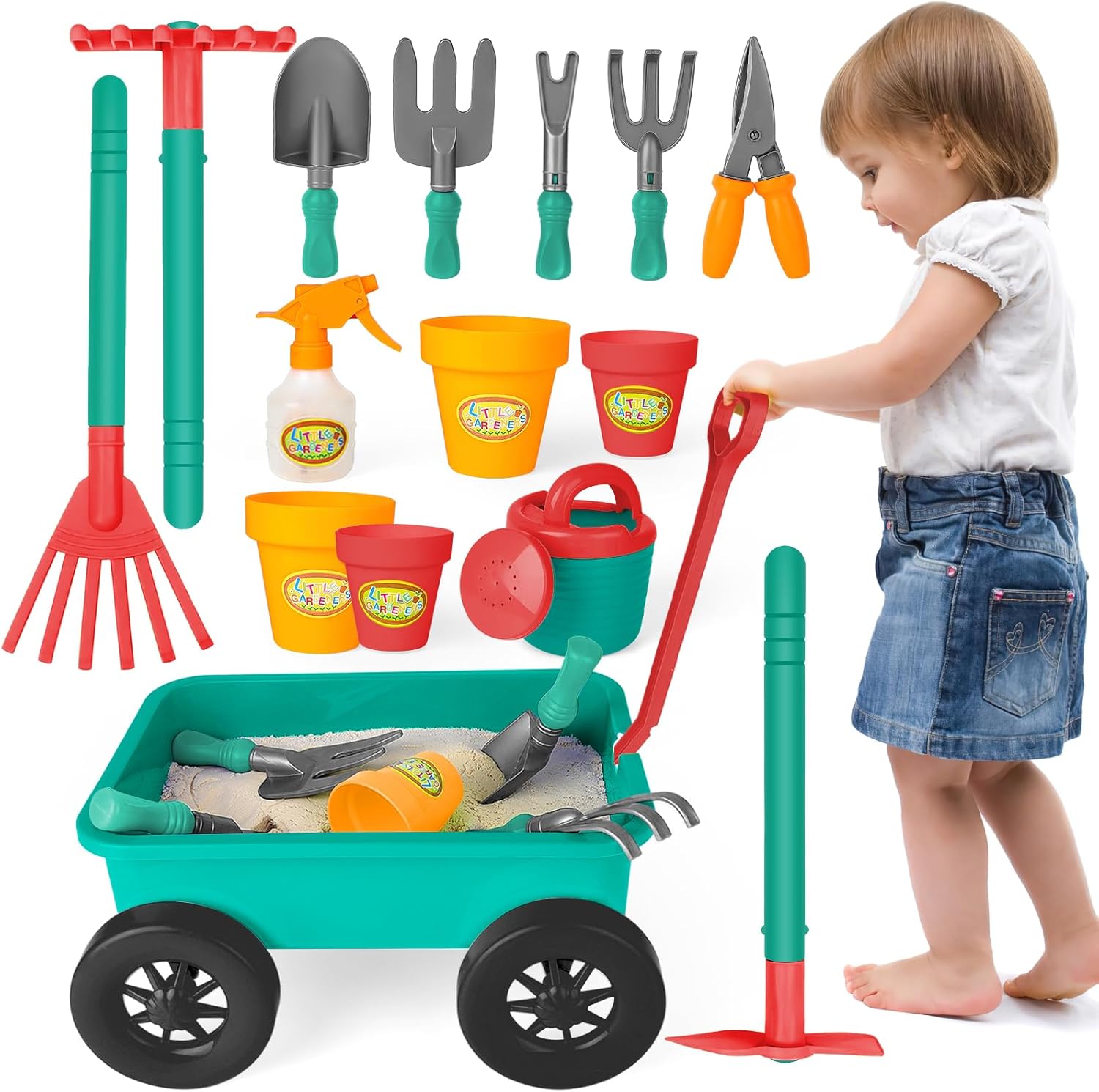 Kids Garden Wagon + Tool Set