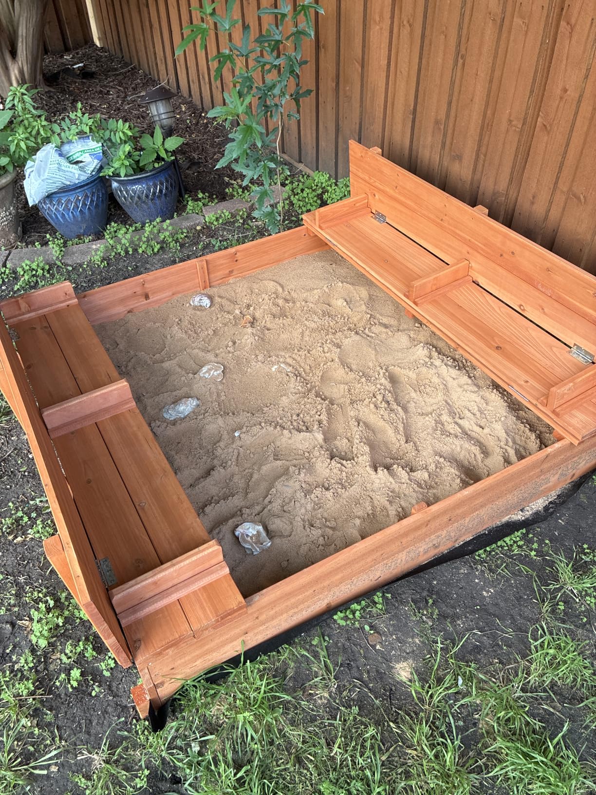 Large Wooden Sandbox With Cover
