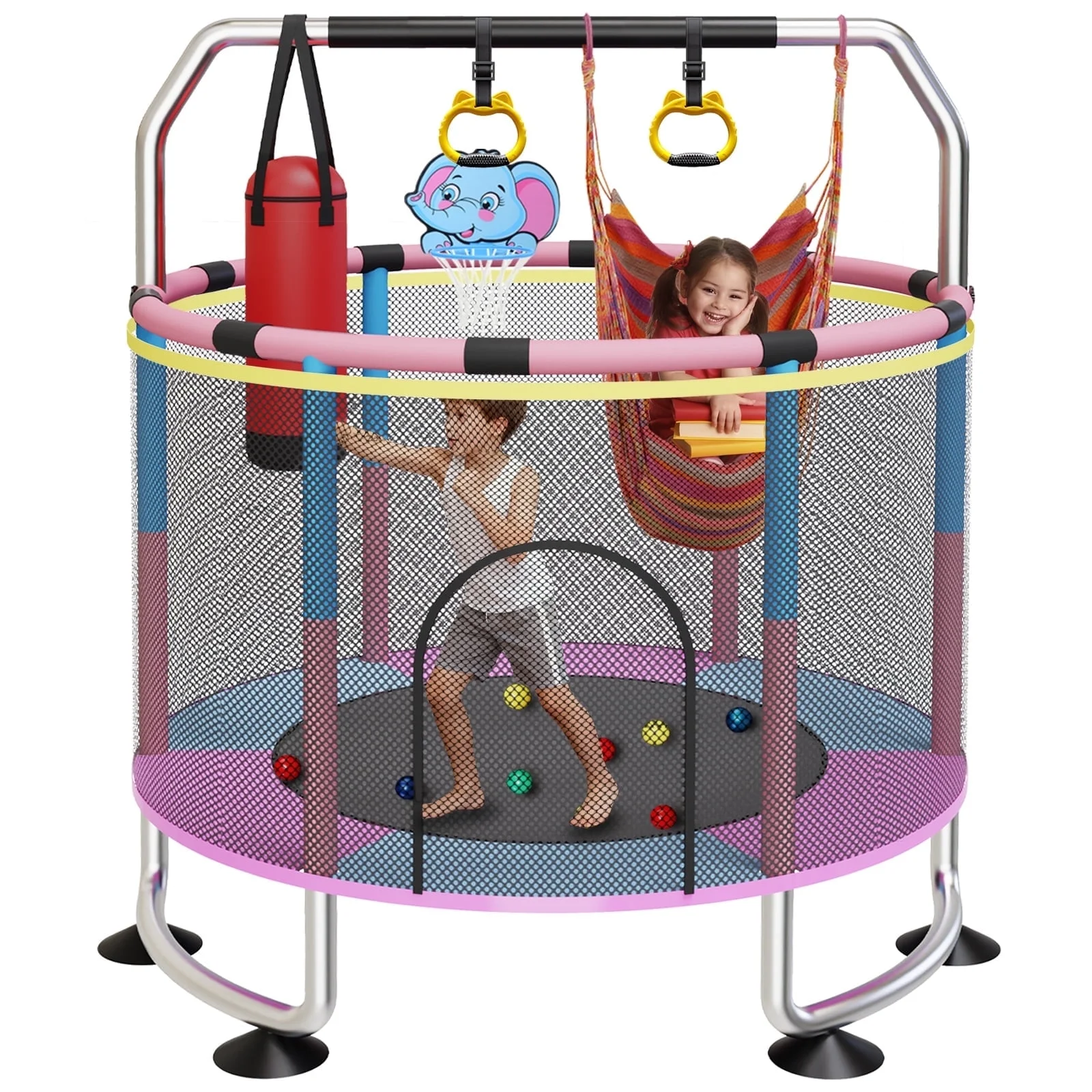 Toddler Trampoline With Gymnastics Bar