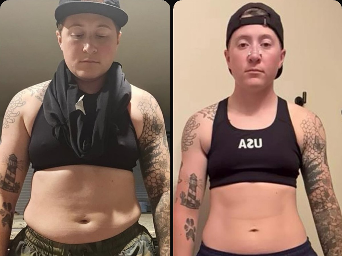 Everyday Heroes client, before and after