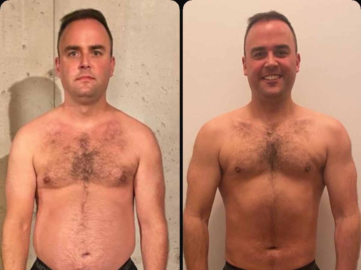 Everyday Heroes client, before and after