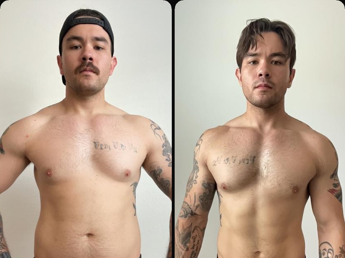 Everyday Heroes client, before and after