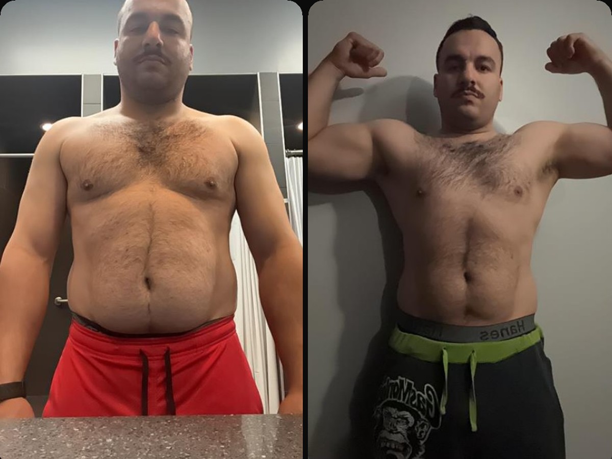 Everyday Heroes client, before and after