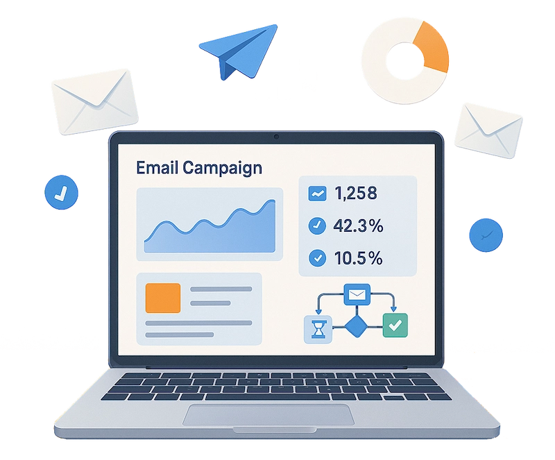 لوحة تحكم ايليسترا للتسويق عبر البريد الإلكتروني - تحليلات الحملة