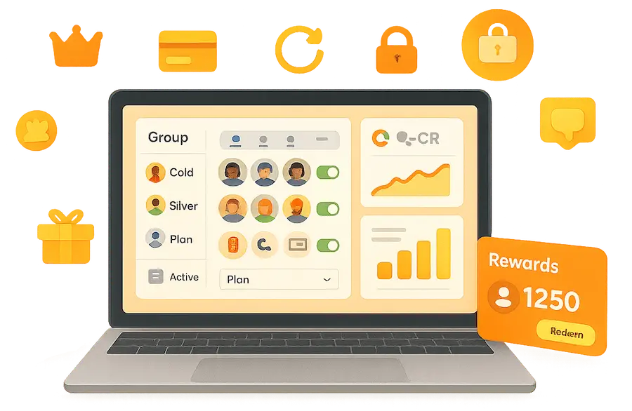 AELESTRA Membership Management Dashboard with Tiers and Revenue Analytics