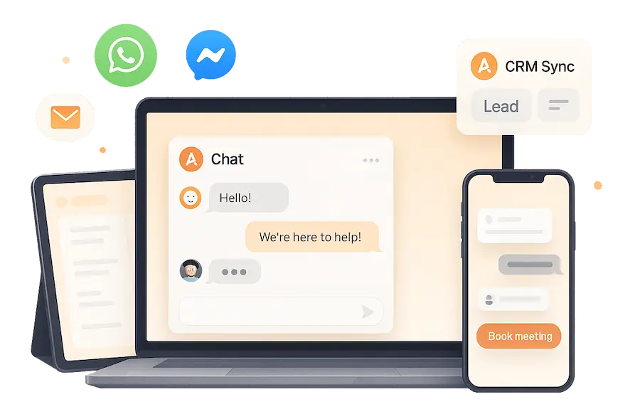 Tableau de bord du widget de chat AELESTRA affichant les conversations IA et la capture de prospects