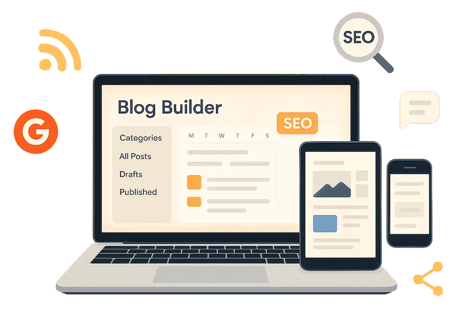 لوحة تحكم منشئ المدونات في ايليسترا مع كاتب الذكاء الاصطناعي