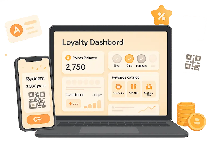 Tableau de bord du Programme de Fidélité AELESTRA avec Points et Récompenses